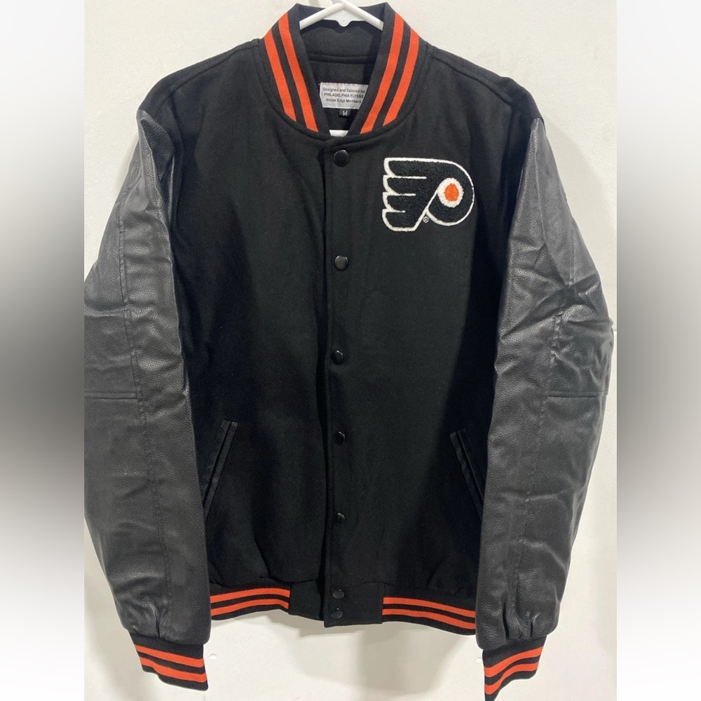 NEW Philadelphia Flyers Inside Edge Member Black Letterman Wool Jacket